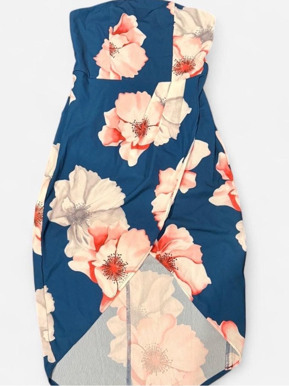 Strapless Floral Midi Dress
